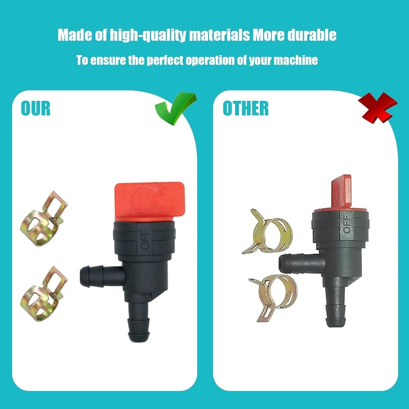 Bopurtotly 698181 494539 697944 1/4" 90 Degree Fuel Shut Off Valve with clamp Compatible with Briggs & Stratton Tecumseh Mower Generator - Image 3